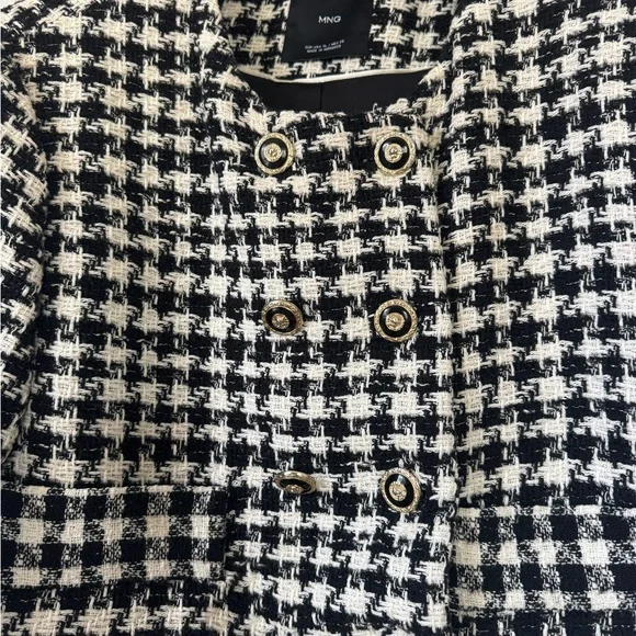 Mango Black and White Houndstooth Jacket - Picture 3 of 3